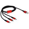 Kabel do ładowania USB 3w1 Apple Lightning micro-B USB-C 100cm Delock 85892